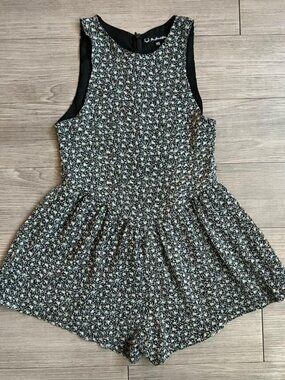 For Love & Lemons Romper La Flor Ditsy Blue Floral Chiffon Summer Size XS